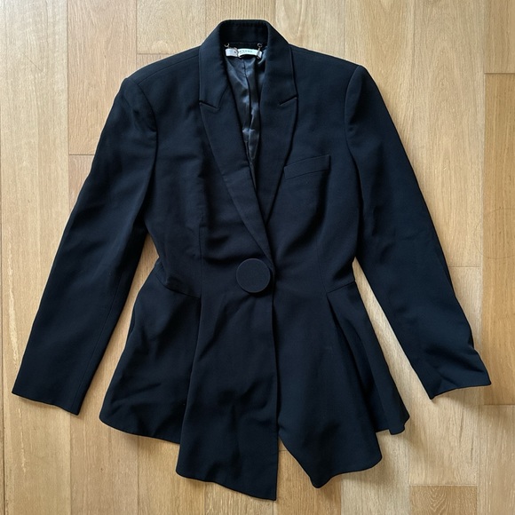 Givenchy Black Stretch Cady Jacket with Peplum FR 42/ US 10 - Picture 2 of 5